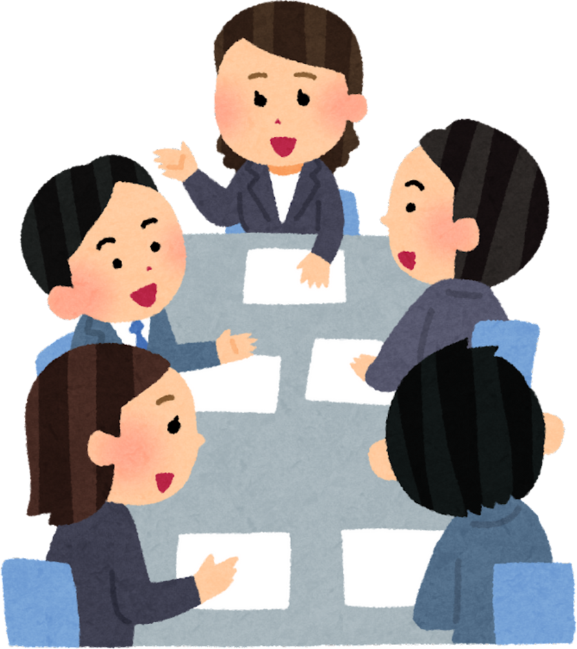 Illustration of Business Meeting with Male and Female Participants