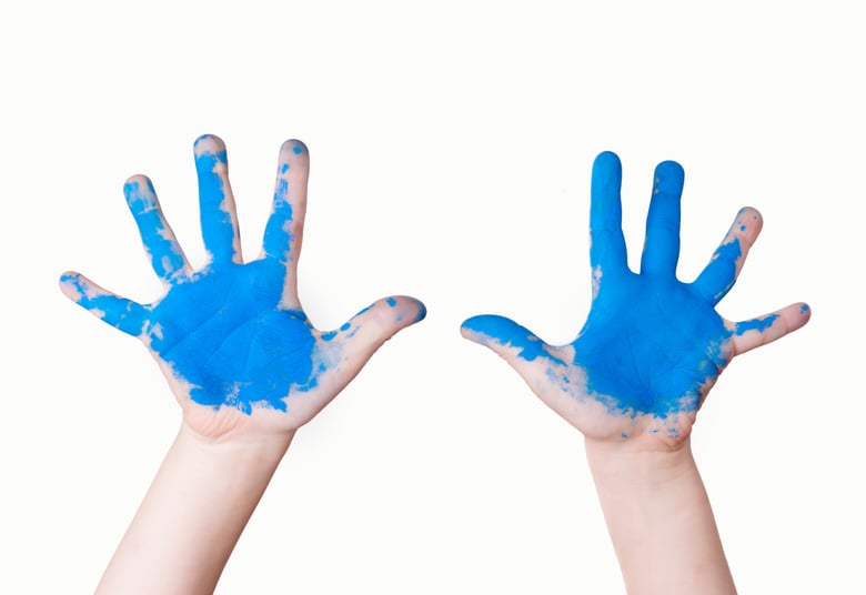 Painted child hands